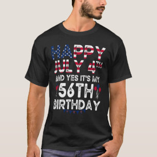 T-shirt Joyeux 4 Juillet Et Oui C'est mon 56ème anniversai