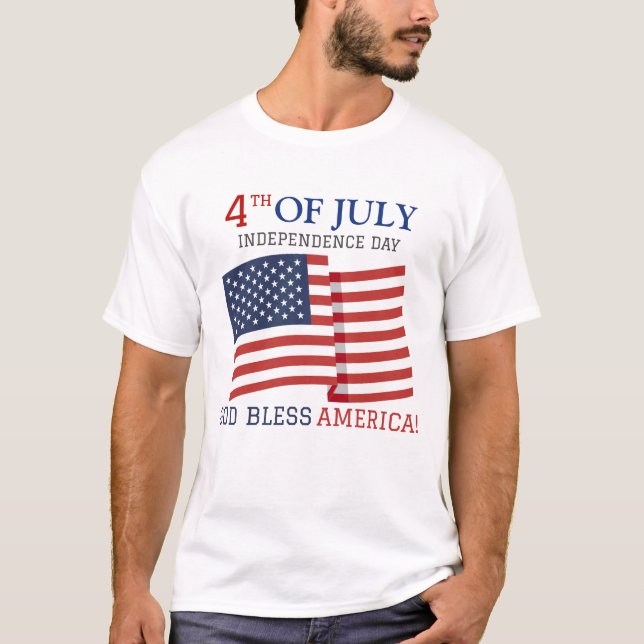 T-shirt Joyeux 4 juillet fête de l'Indépendance (Devant)