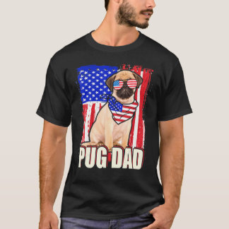 T-shirt Joyeux 4 juillet Fierté American Flag Carlin Papa