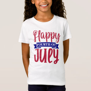T-Shirt Joyeux 4 Juillet Filles
