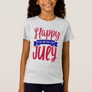 T-Shirt Joyeux 4 Juillet Filles