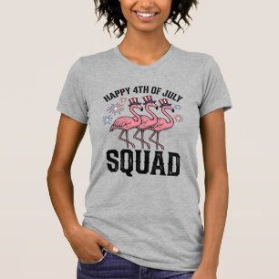 T-shirt Joyeux 4 juillet Flamingo Squad Vector Design_1