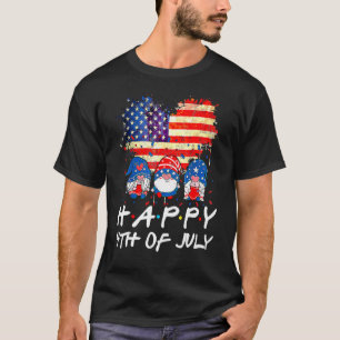 T-shirt Joyeux 4 juillet Gnomes Drapeau patriotique améric