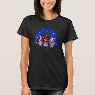 T-shirt Joyeux 4 juillet Gnomes Rainbow Patriotic America