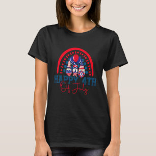 T-shirt Joyeux 4 juillet Gnomes Rainbow Patriotic America