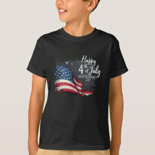 T-shirt Joyeux 4 juillet Illustration d'art vintage de dra