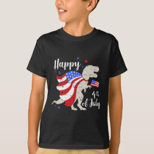 T-shirt Joyeux 4 juillet Jour de l'Indépendance avec T-rex