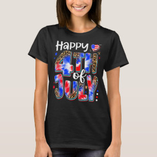 T-shirt Joyeux 4 juillet Rouge Blanc Bleu Drapeau Américai
