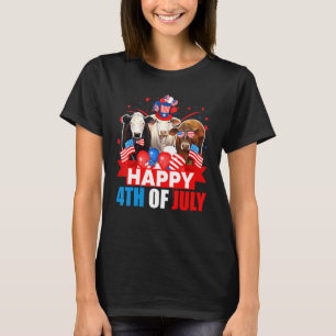 T-shirt Joyeux 4 juillet Trois Fierté Vache Drapeau Améric