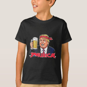 T-shirt Joyeux 4 juillet Trump américain Drapeau Merica Tr