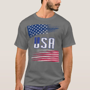 T-shirt Joyeux 4 juillet USA Drapeau Patriotique Hommes Fe