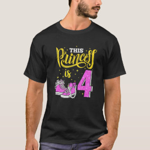 T-shirt Joyeux 4e anniversaire pour les filles Baskets Pea