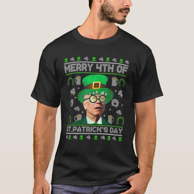 T-shirt Joyeux 4E de la Saint Patrick Joyeux Joe Biden Lep (Devant)