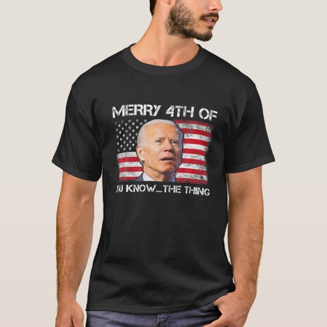 T-shirt Joyeux 4E D'Entre Vous Connaissez Ce Biden Mème 4E (Devant)