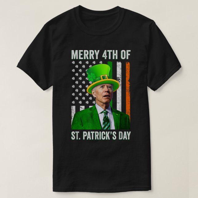 T-shirt Joyeux 4e jour de la Saint Patrick Joe Biden Lepre (Design devant)