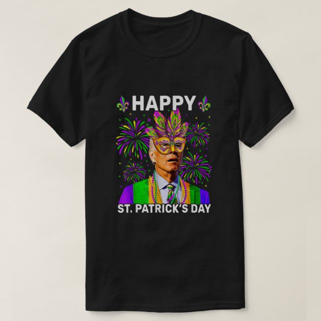 T-shirt Joyeux 4ème De Pâques Drôle Joe Biden Mardi Gras S (Design devant)