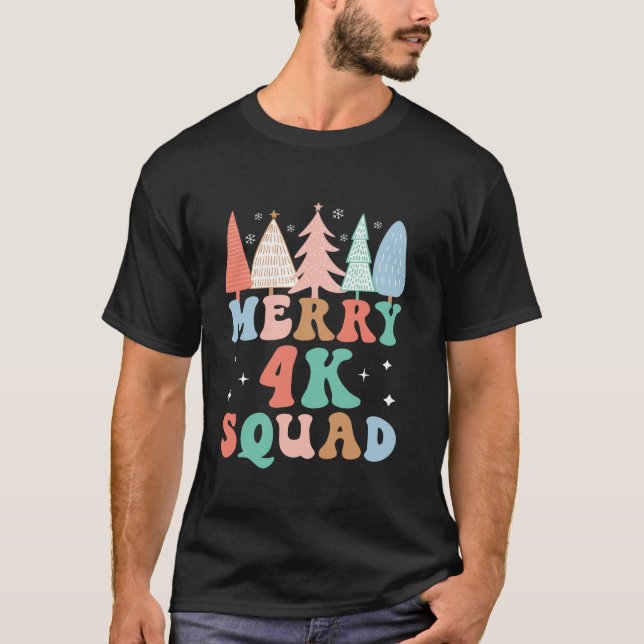 T-shirt Joyeux 4K Squad Kindergarten Enseignant 4K Kinder  (Devant)