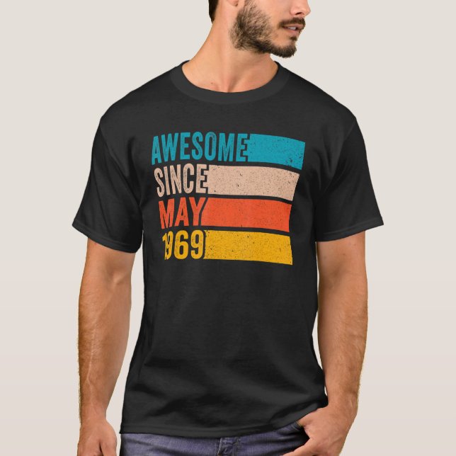 T-shirt Joyeux 53e anniversaire fête 53 ans Awesome Sinc (Devant)