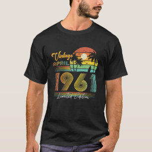 T-shirt Joyeux 61E Anniversaire 61 Ans Vintage Avril 1966
