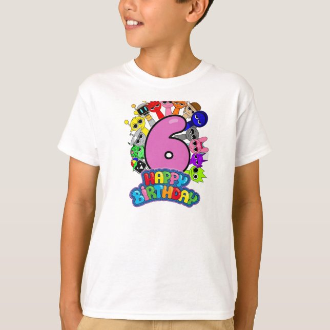 T-shirt Joyeux 6e anniversaire Sprunki - Simon Funbot Oren (Devant)