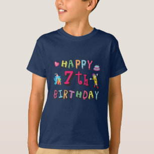T-shirt Joyeux 7e anniversaire 7 ans souhaits