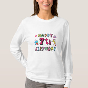 T-shirt Joyeux 7e anniversaire 7 ans souhaits