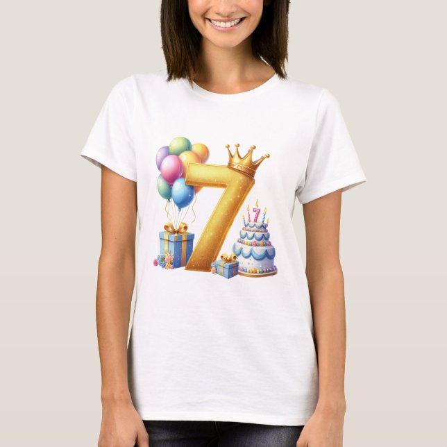 T-shirt Joyeux 7ème Anniversaire (Devant)