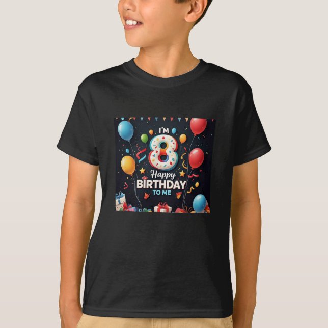 T-shirt Joyeux 8 Anniversaire (Devant)