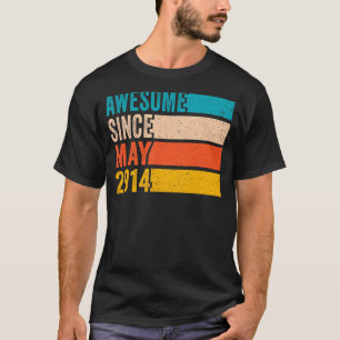 T-shirt Joyeux 8 Anniversaire Fête 8 Anniversaire Awesome