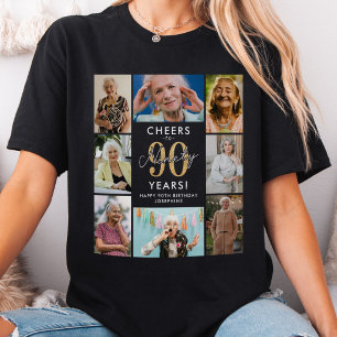 T-shirt Joyeux 90 ans Collage Photo Anniversaire