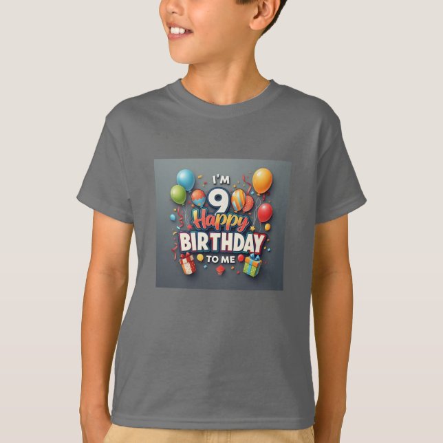 T-shirt Joyeux 9 Anniversaire Celebrday Boys' (Devant)