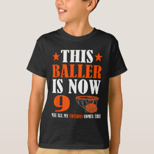 T-shirt Joyeux 9e anniversaire Basketball 9e anniversaire