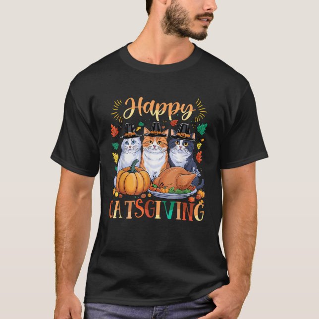 T-shirt Joyeux Action de grâces Thanksgiving Kitten Amoure (Devant)