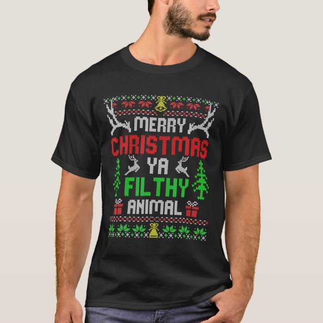 T-shirt Joyeux animal de Noël sale Ya Xmas Pyjama 2 (Devant)