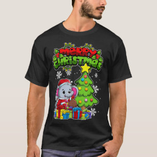 T-shirt Joyeux animaux de Noël Xmas Elephant