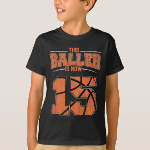 T-shirt Joyeux anniversaire 15 ans Bysketbyll garçons Quin