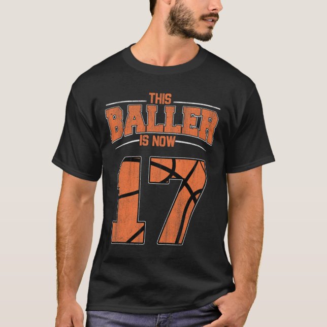 T-shirt Joyeux Anniversaire 17 Ans Basketball Garçons Seve (Devant)