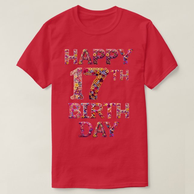 T-shirt Joyeux anniversaire 17e (Design devant)