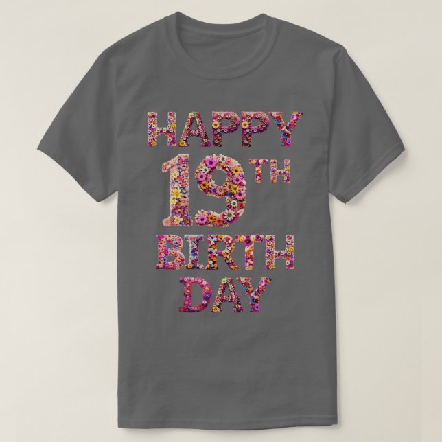 T-shirt Joyeux anniversaire 19e (Design devant)