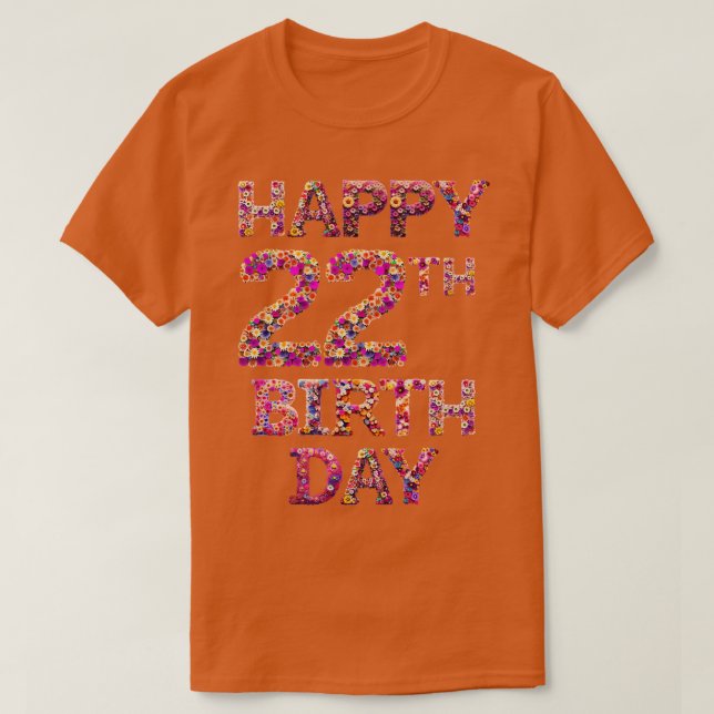 T-shirt Joyeux anniversaire 22e (Design devant)