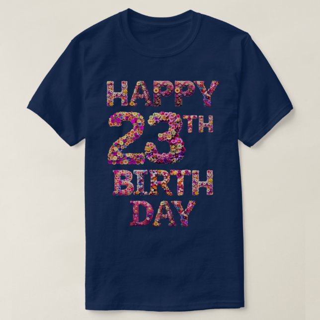 T-shirt Joyeux anniversaire 23e (Design devant)