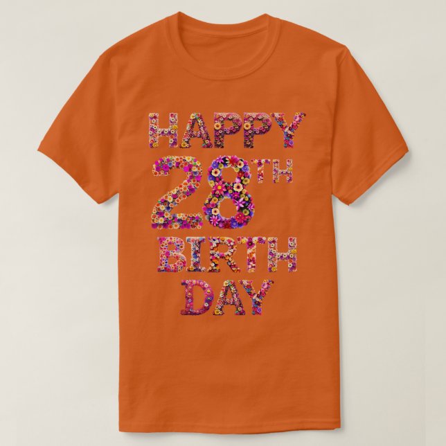 T-shirt Joyeux anniversaire 28 (Design devant)