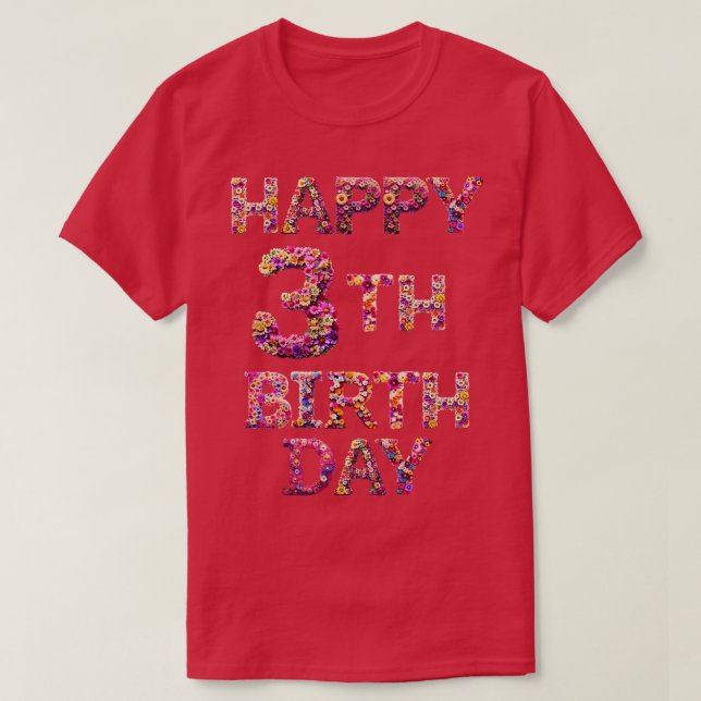 T-shirt Joyeux anniversaire 3e (Design devant)