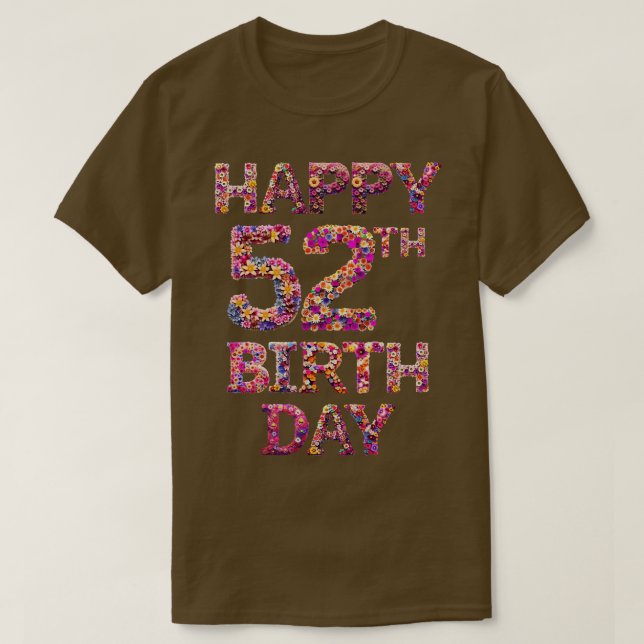 T-shirt Joyeux anniversaire 52e (Design devant)