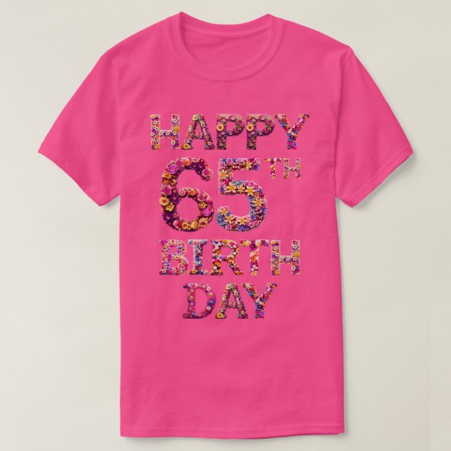 T-shirt Joyeux anniversaire 65e (Design devant)