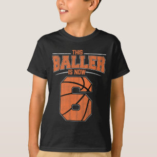T-shirt Joyeux anniversaire 6e 6 ans Basketball Garçons Si