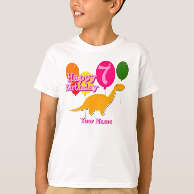 T-shirt Joyeux anniversaire 7 ans de partie de ballon de (Devant)