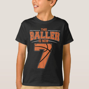 T-shirt Joyeux Anniversaire 7e 7 ans Basketball Garçons Se