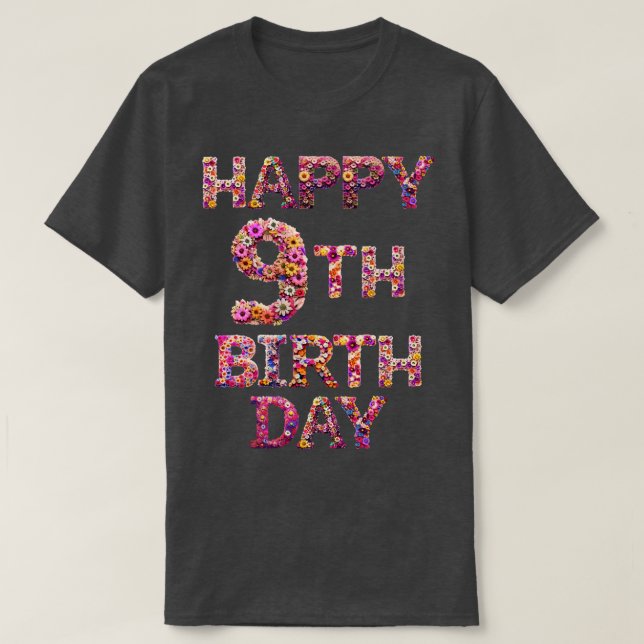 T-shirt Joyeux anniversaire 9e (Design devant)