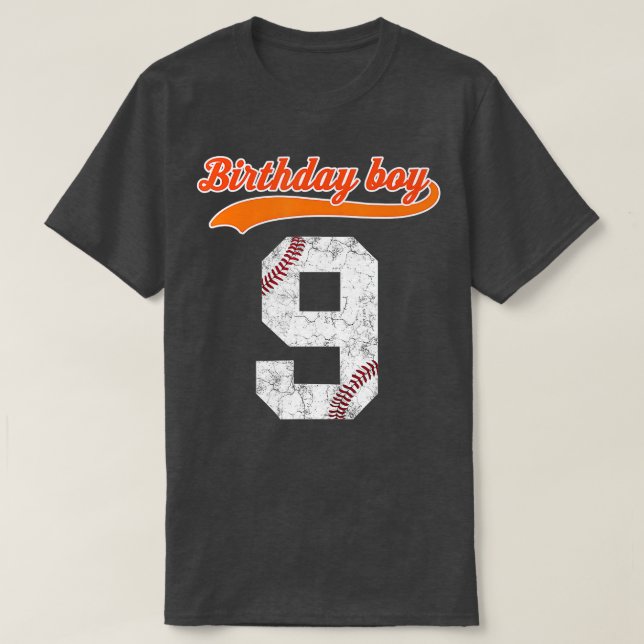 T-shirt Joyeux Anniversaire 9e 9 ans Vieux Baseball Cadeau (Design devant)
